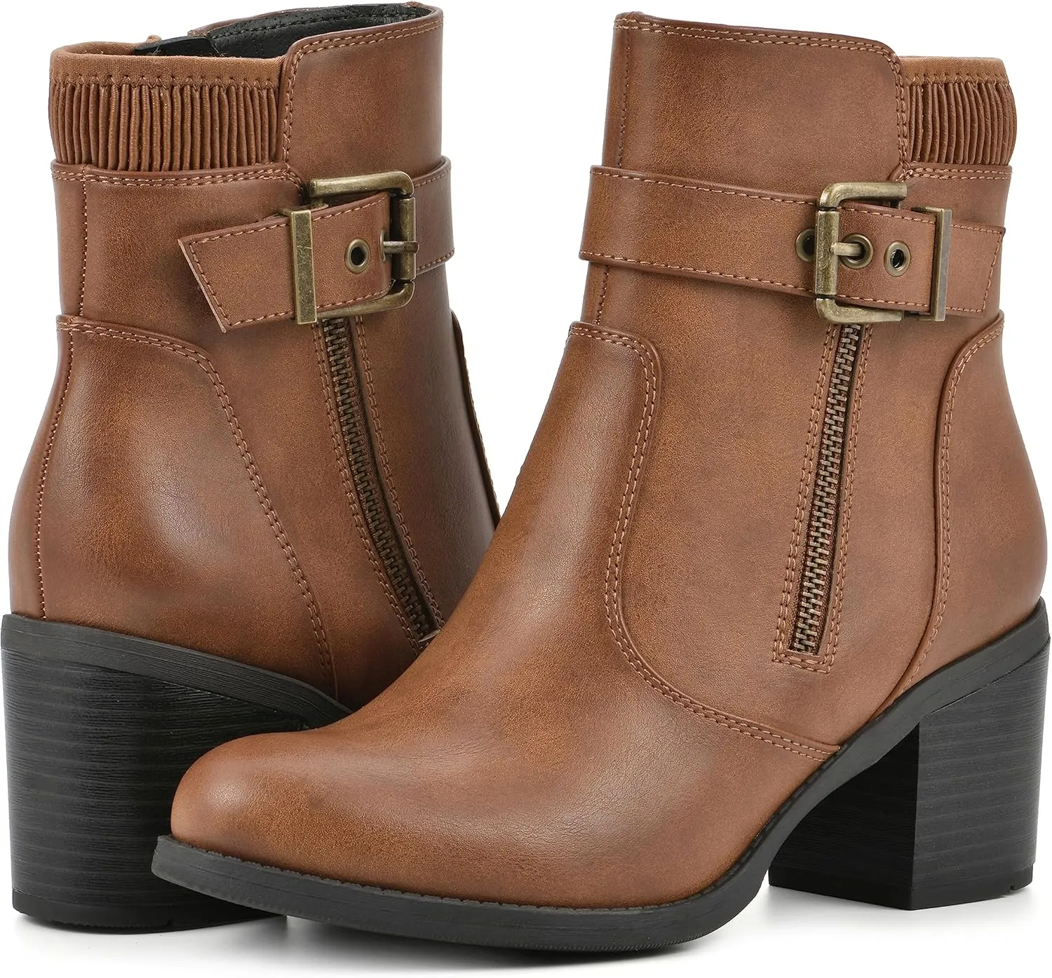WHITE MOUNTAIN Women's Shoes Dessert Block Heel Bootie