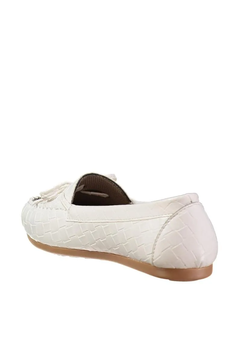 White Women Loafer Shoes