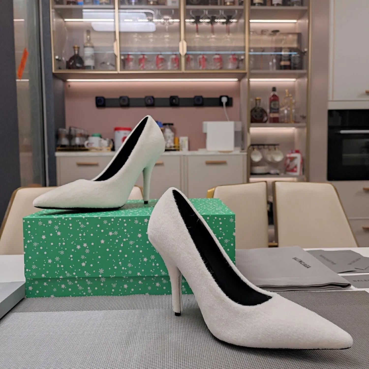 WHITE WOOL 90MM Durable PUMPS IN Balanciaga HIGH Free returns HEEL