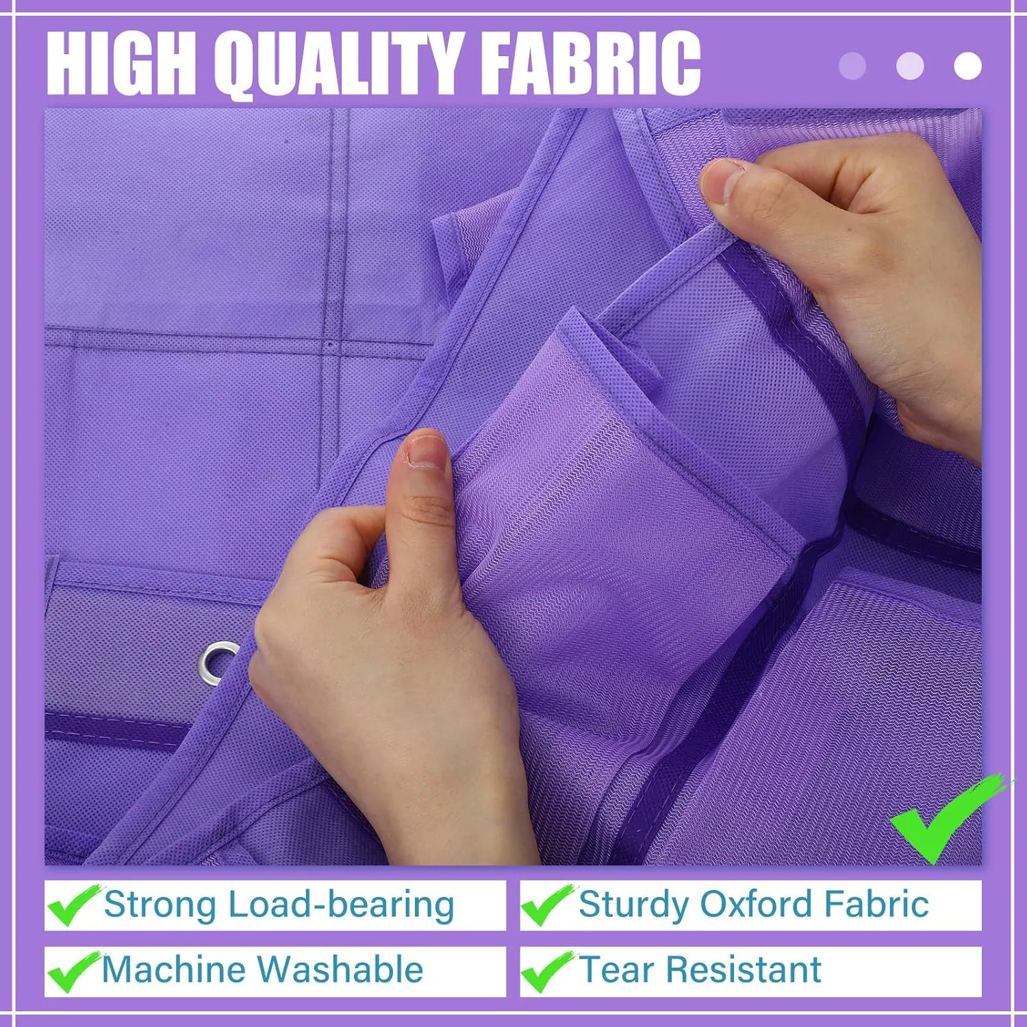 Windyun 40 Large over the Door Hanging Shoe Organizer Purple Mesh Pockets Shoe Rack for Closet Behind Door Hanger Storage Holder Nonslip for Cruise Essentials, Dorm Room Storage, Utility Room