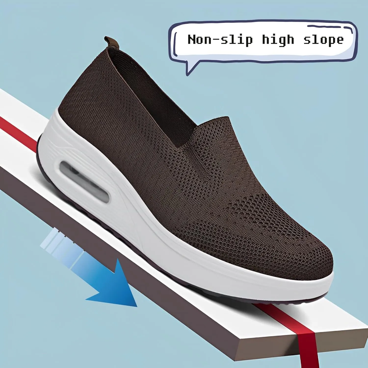 Women Orthopedic Sneakers Mesh Platform Wedge Sneakers Slip On Breathable Lightweight Fashion Sneakers Loafers Walking Shoes