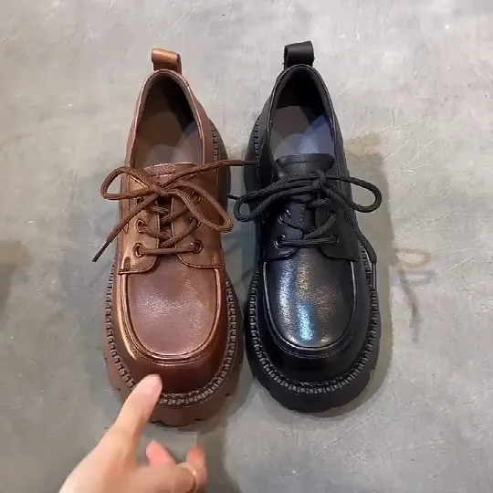 Women Platform Loafer Soft Leather Shoes