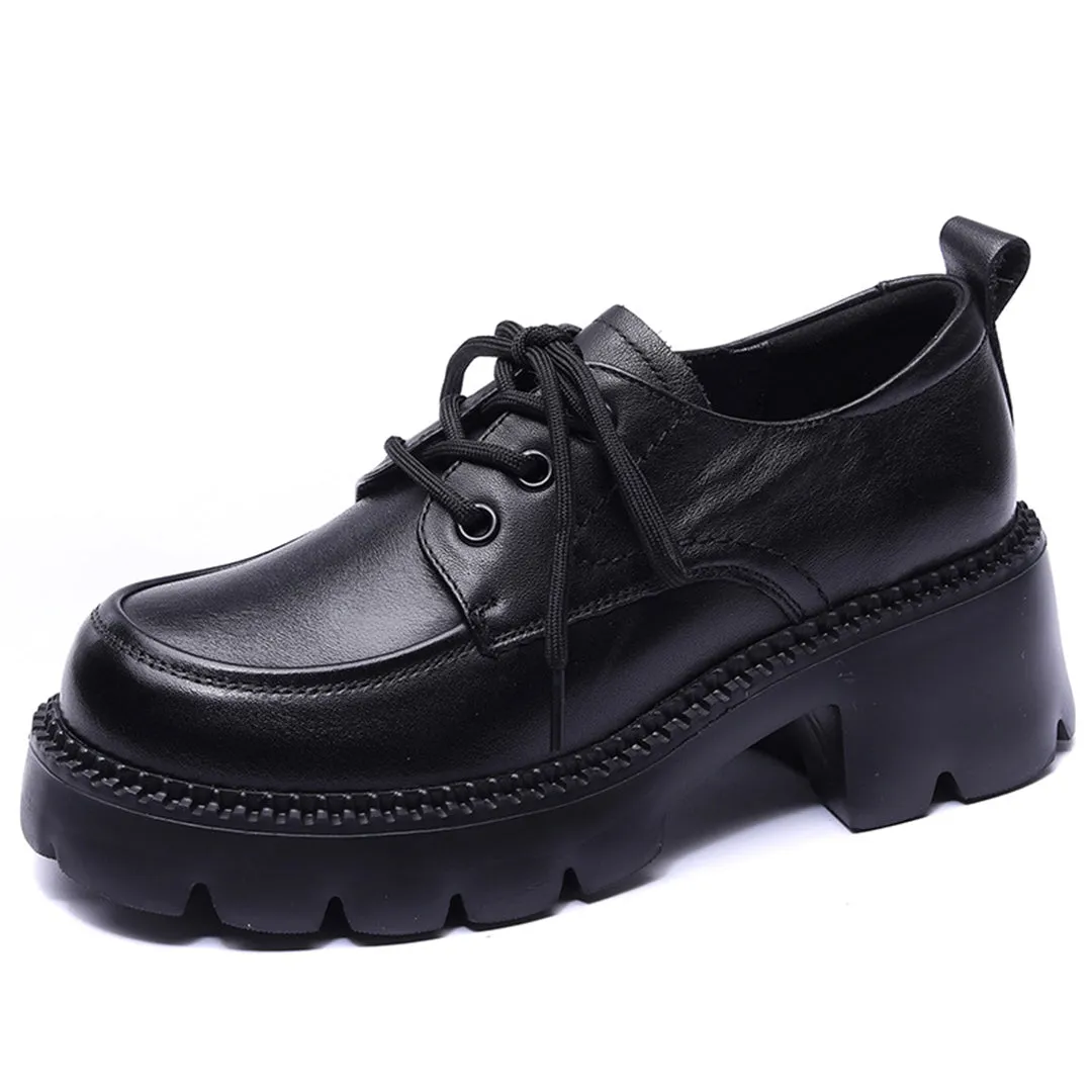 Women Platform Loafer Soft Leather Shoes