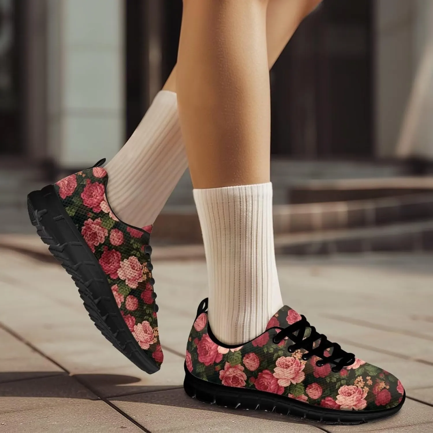 Women Trainers Sports Running Shoes Causal Travel Walking Flat Shoe Lace-up Breathable for Lady Teenager Girls