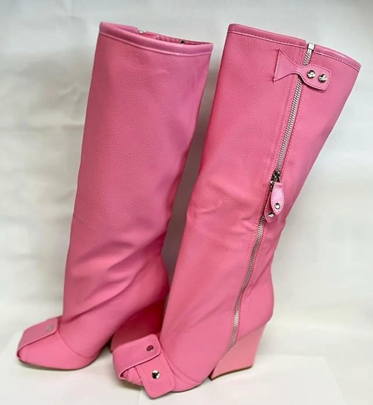 Women Wedge Boots Knee High Fashion Pull On Boots