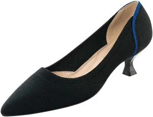 Womens Breathable Mesh Knitted Kitten Heels Pumps Classical Pointed Toe Comfortable Casual Formal Dress Party Shoes