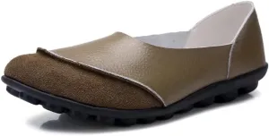 Women's Cowhide Leather Loafers Flats Moccasins Slip-On