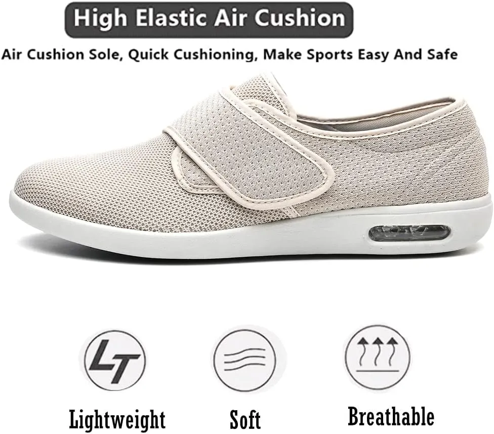 Women's Diabetic Shoes Wide Width Edema Shoes Breathable Memory Foam Lightweight Walking Sneakers for Elderly Swollen Feet