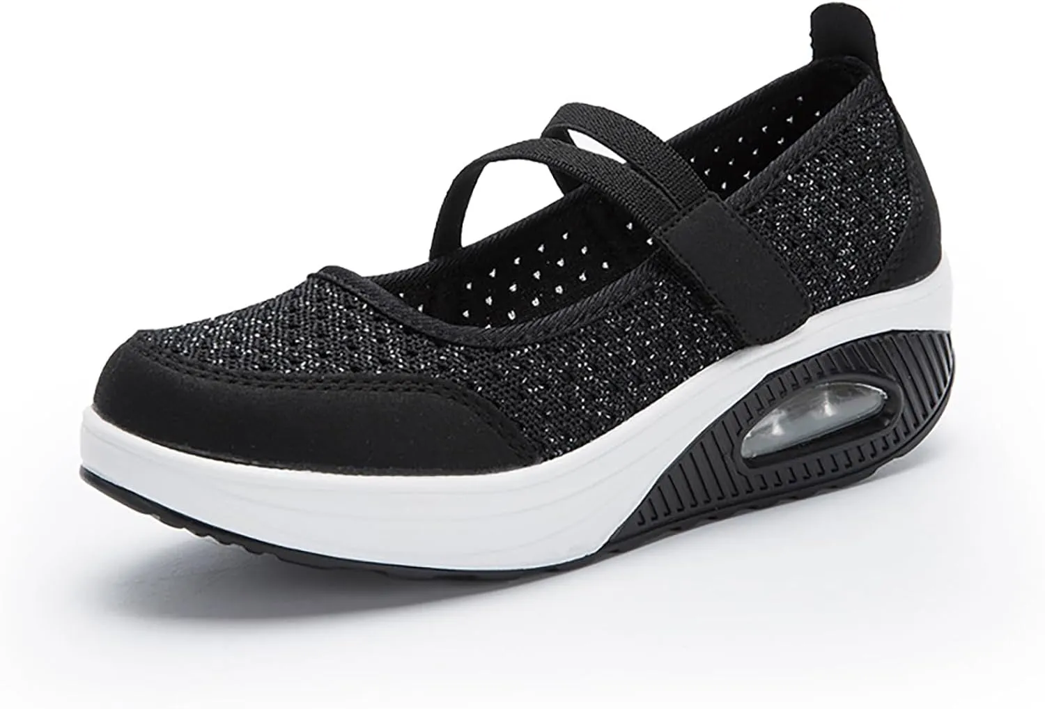 Women'S Mesh Hook and Loop Wedge Heel Platform Yaoyao Shoes Adjustable Lightweight Breathable Orthopedic Air Cushion Wedge Sneakers for Diabetes Arthritis Non Slip Nurse Shoes