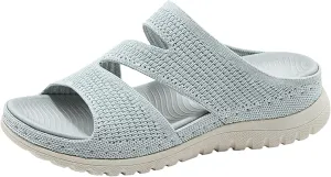 Women's Orthotic Wedge Slippers Classic Casual Comfort Waterproof Arch Support Knit Mesh Breathable Wide Feet Heels Slip-On Slipper Outdoors Hiking Prom Homecoming Graduation Sandals