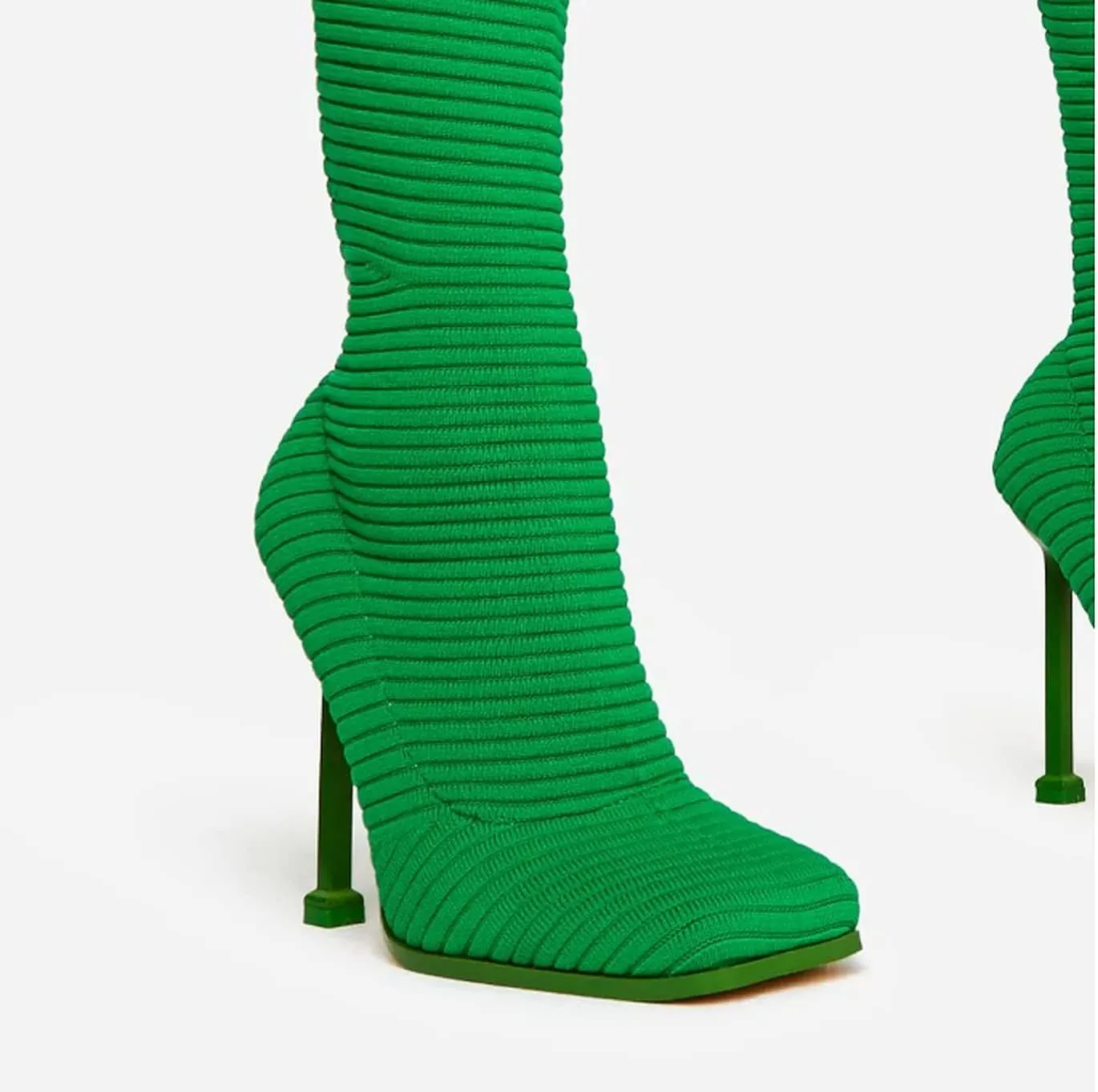 Women's Over The Knee Heels Boots High Heel Stretch Knit Pointed To Thigh Long Boots