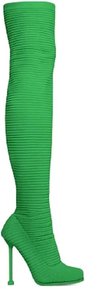 Women's Over The Knee Heels Boots High Heel Stretch Knit Pointed To Thigh Long Boots