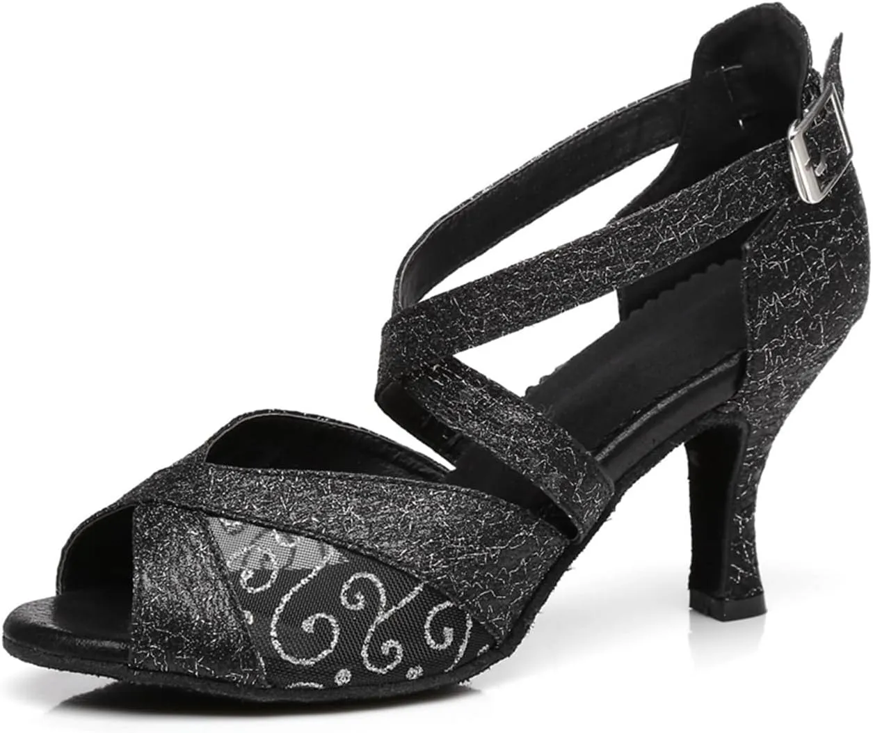 Women's Peep-Toe Breathable Mesh at Vamp Synthetic Ballroom Tango Jazz Party Wedding Practice Dance Shoes
