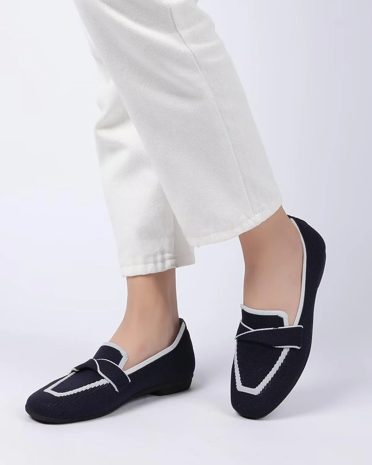 Women's Slip-on Loafer Soft Flats Comfort Knit Walking Office Work Penny Driving Dress Shoes