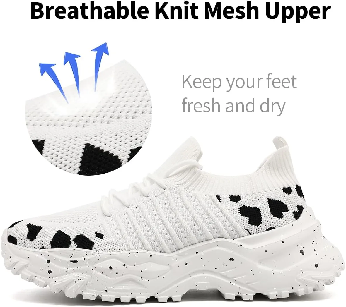 Women's Slip On Walking Shoes Lightweight Breathable Comfortable Tennis Sneakers for Workout Gym Cross Training Casual Platform Fashion Sneaker