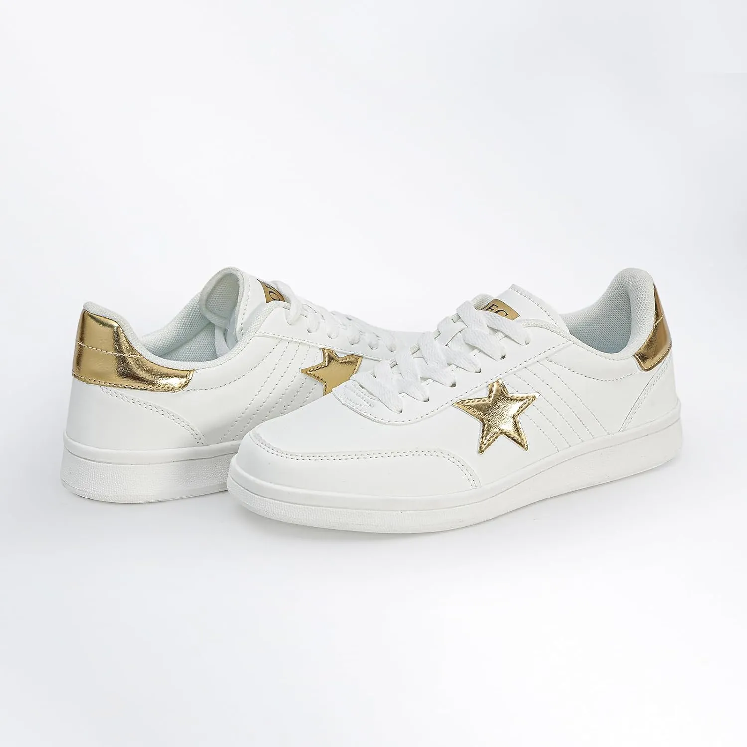 Women's Star Sneaker Lace Up Low Top Comfortable Cushioned Walking Shoes Casual Lightweight Breathable Tennis Shoes