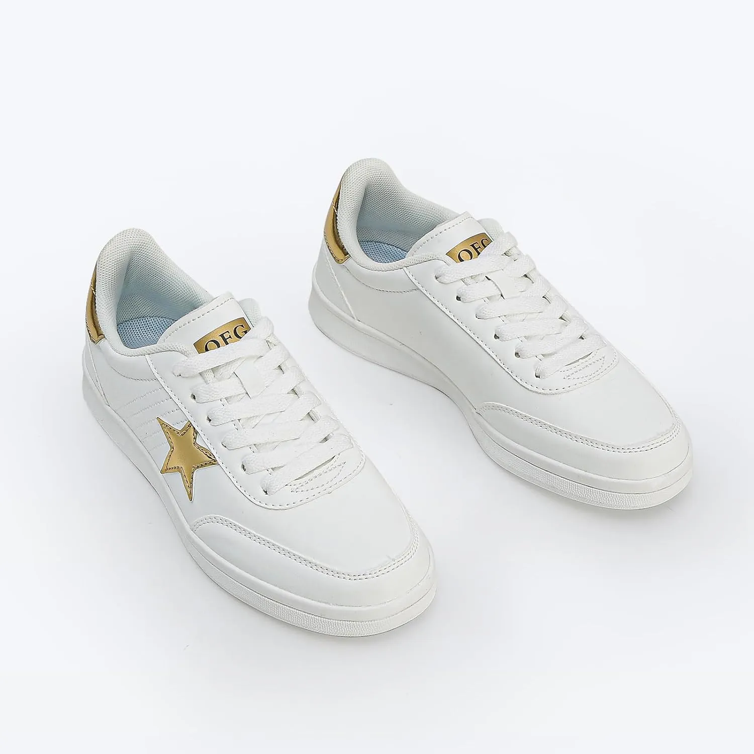 Women's Star Sneaker Lace Up Low Top Comfortable Cushioned Walking Shoes Casual Lightweight Breathable Tennis Shoes