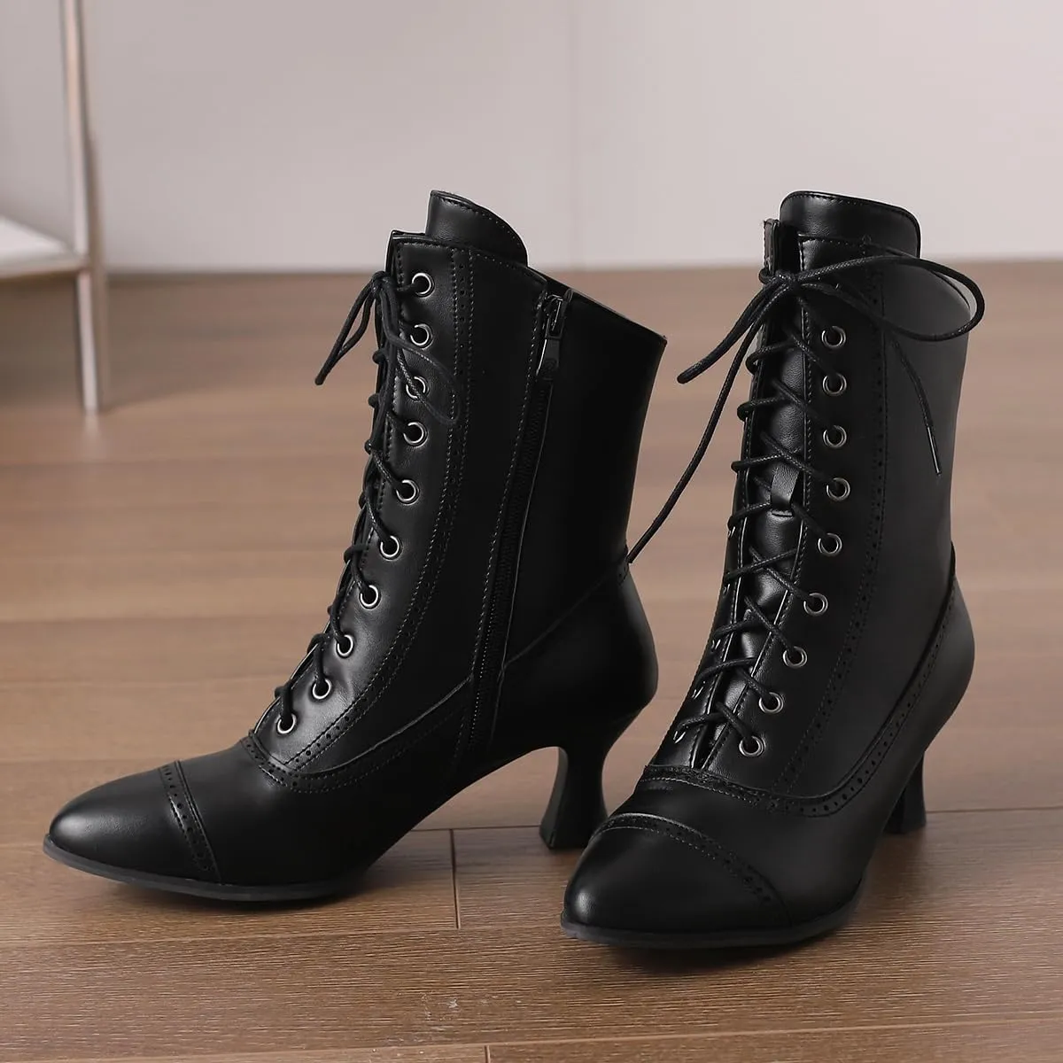 Women's Vintage Victorian Boots Kitten Heel Ankle Boots for Women