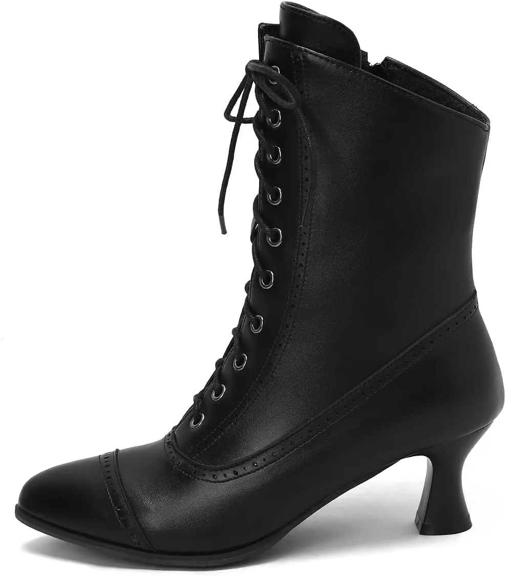 Women's Vintage Victorian Boots Kitten Heel Ankle Boots for Women
