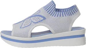 Women's Wedge Platform Sandals Arch Support Knit Slip-On Mesh Design Sandal Breathable Wide Feet Heels Comfort Waterproof Casual Cute Shoes Beach Vacation Summer Outdoor Hiking Dressy Travel Shoes