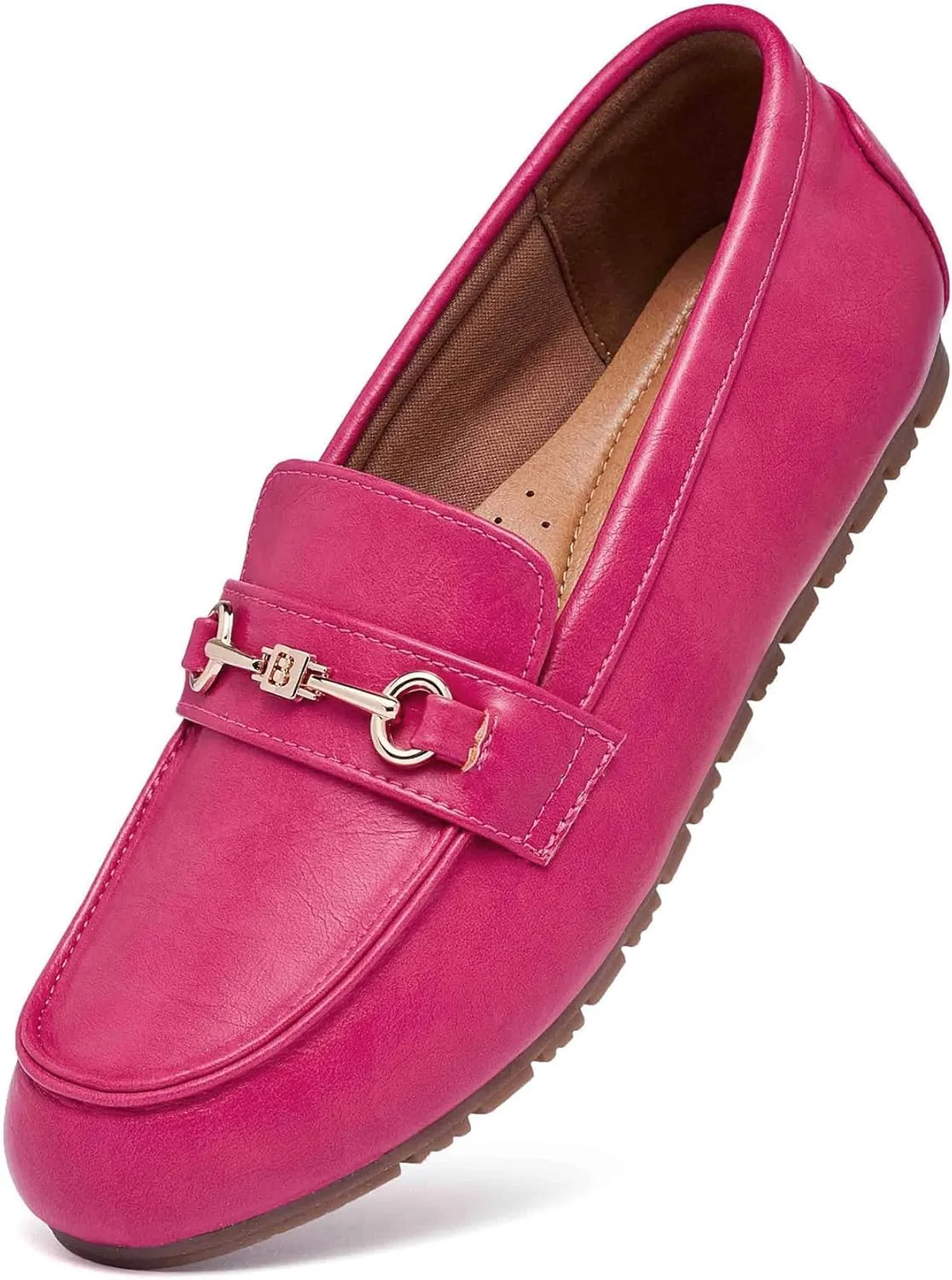 Women's Wide Loafers Casual Slip on Flat Shoes Women's Comfort Penny Loafers with Arch Support Women Dressy Moccasins