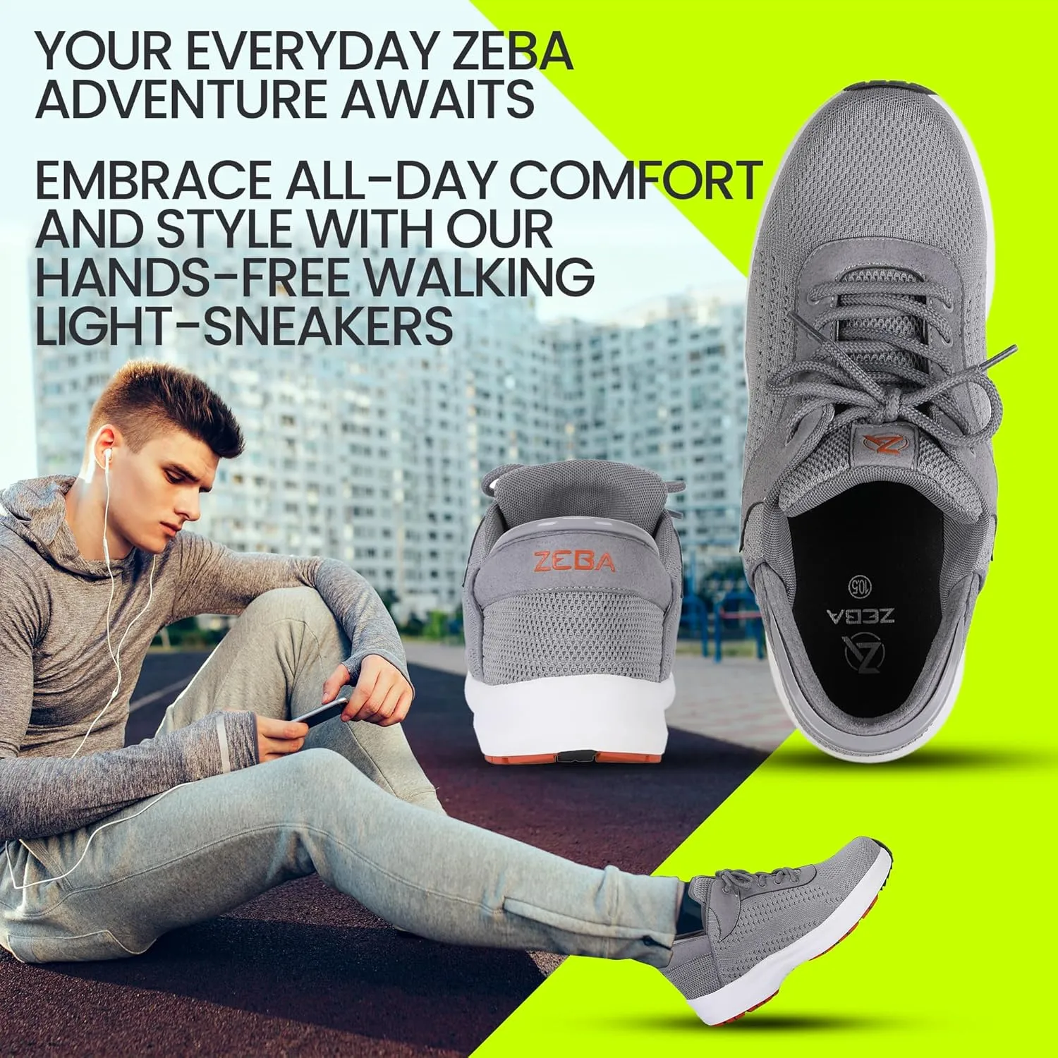 ZEBA Hands Free Slip on Lightweight Sneakers for Men - Step Up Your Comfort and Style with Perfect Walking Shoes and Fashion Sneakers