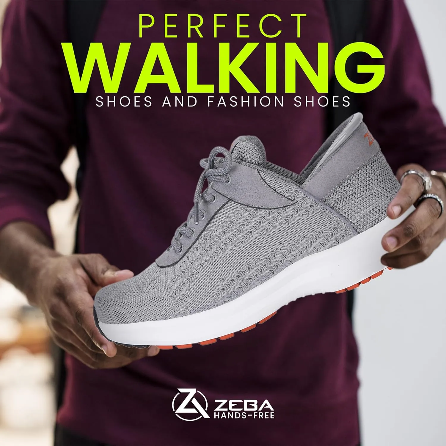 ZEBA Hands Free Slip on Lightweight Sneakers for Men - Step Up Your Comfort and Style with Perfect Walking Shoes and Fashion Sneakers