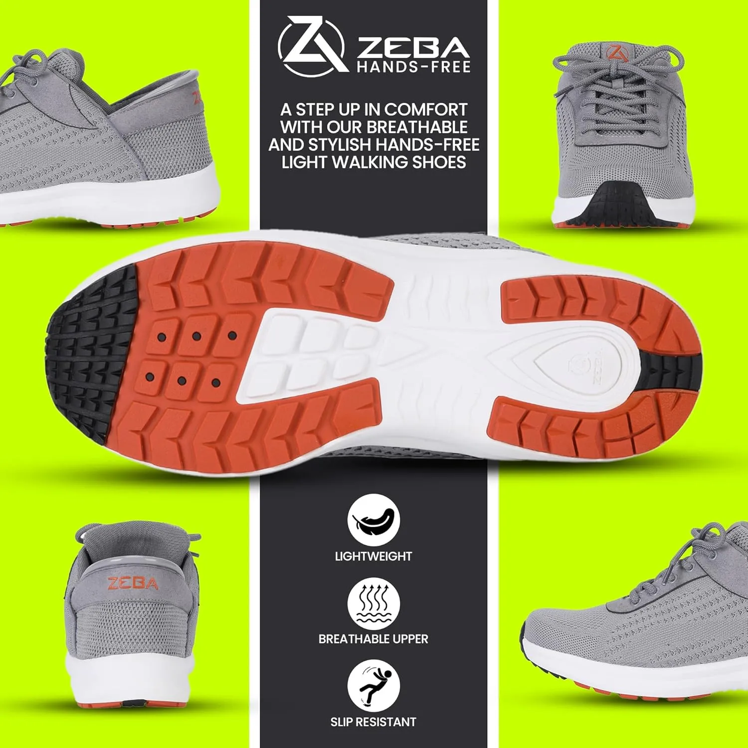 ZEBA Hands Free Slip on Lightweight Sneakers for Men - Step Up Your Comfort and Style with Perfect Walking Shoes and Fashion Sneakers